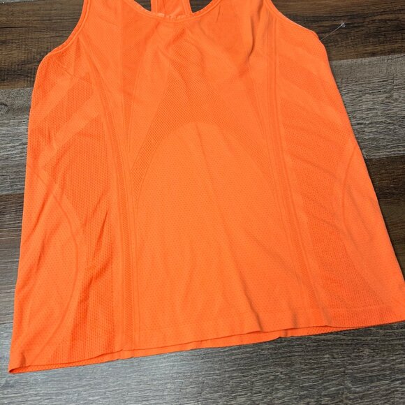 Nux Womens Lightweight‎ Racerback Tank Size M Orange Longline Logo NEW - Picture 4 of 6